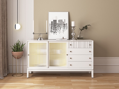 Modern Sideboard Cream Sideboard Glass Door Cabinet Furniture model