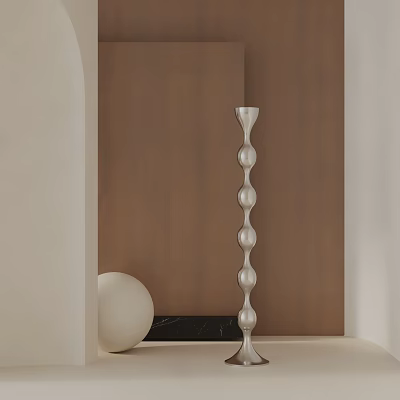 Elegant Silver Floor Lamp With Spherical Beads In Modern Interior Decor 3d model