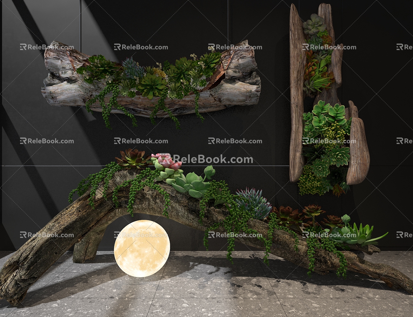 Fleshy courtyard landscape landscape sketch 3d model