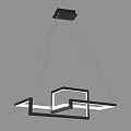 Modern Geometric Chandelier With Hanging Linear Frame And Contemporary Design 3d model
