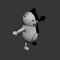 Two Tone Black And White Bear Game Movie Character With Red Eyes