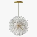 Elegant Modern Crystal Chandelier With Transparent Glass Petal And Round Design Details
