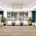 Spacious Fitness Gym With Workout Equipment Large Windows And Wooden Floors