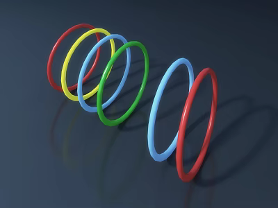 Fun Colorful Plastic Rings Playground Equipment For Kids Outdoor Games 3d model