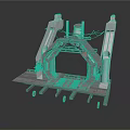 Industrial Mechanical Structure Featuring Metal Frame Platform Wheels And Support Components