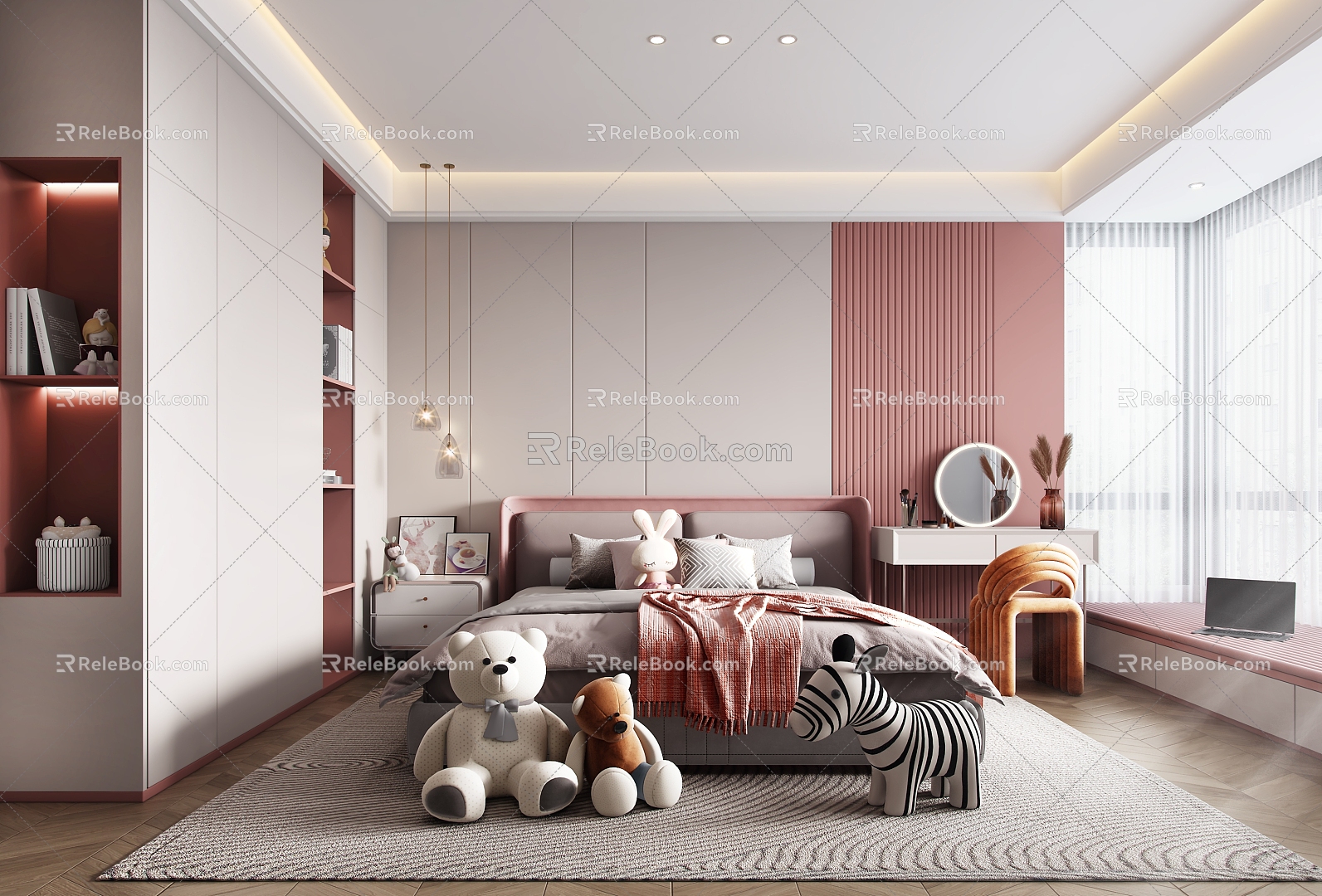 Modern Children's Room Girls Room 3d model