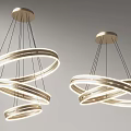 Two Modern Intertwined Ring Chandeliers With Multi Layer Circular Design And Illuminated Lights 3d model