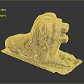 Classic Style Stone Lion Sculpture With Reclining Position And Carved Mane On Solid Base