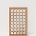 Decorative Wooden Screen for Interior Decor with Circular Cutouts and Symmetric Pattern 3d model