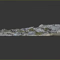 3D Natural Landscape Terrain With Rocky Surfaces Vegetation And Water Bodies