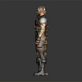 Tactical Equipped Male Character 3D Model With Front Back View Camouflage Gear