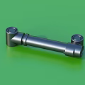 Metal Connecting Rod Part With Circular Bearing Ends And Cylindrical Middle On Green Background