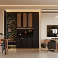Modern Living Dining Room Interior With Wooden Table Chandelier Sofa And Decorative Plants