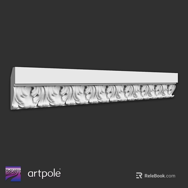 Elegant White Ornamental Architectural Component With Intricate Carved Patterns For Decoration 3d model 