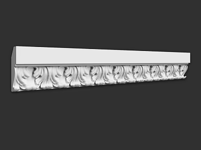 Elegant White Ornamental Architectural Component With Intricate Carved Patterns For Decoration 3d model