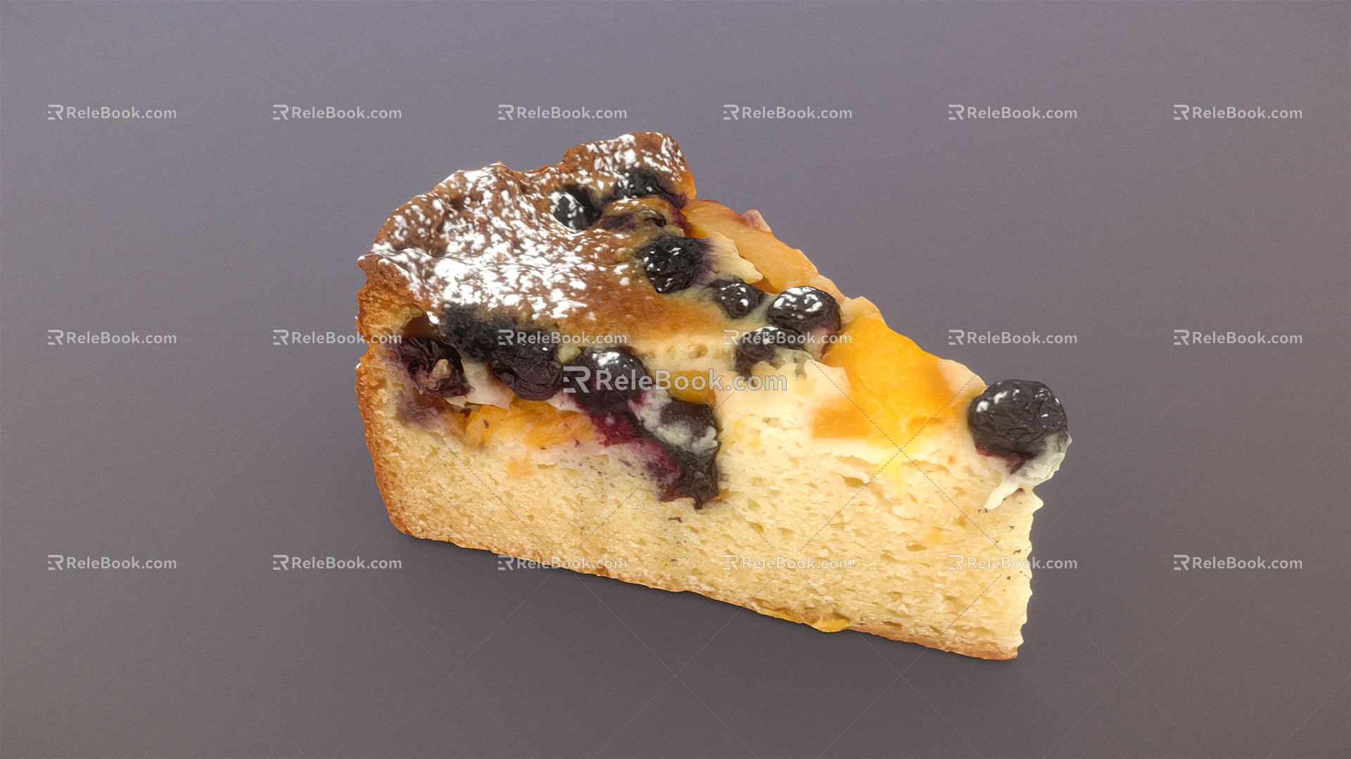 Modern Cake Fruit Cake Sliced 3d model