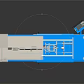 Modern Blue Industrial Equipment Featuring Stainless Steel Parts And Transparent Window