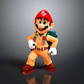 Mario Toy Figure With Red Hat Orange Outfit Green Backpack White Gloves And Brown Shoes