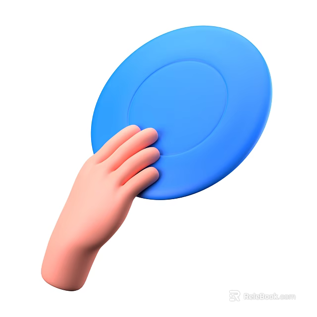 Blue Frisbee Essential Sports Equipment With Hand Grip For Outdoor Play 3d model 