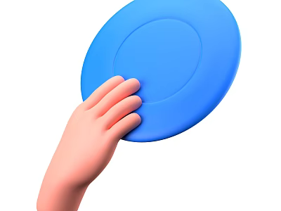 Blue Frisbee Essential Sports Equipment With Hand Grip For Outdoor Play 3d model