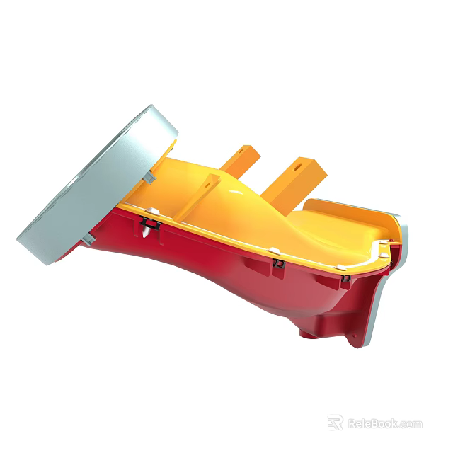 Red And Yellow Mechanical Component With Silver Metal Parts And Durable Structure 3d model