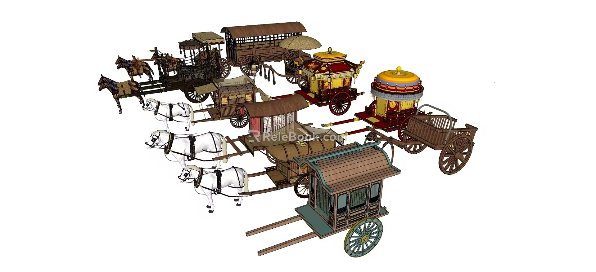 Ancient carriage 3d model