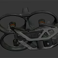 Quadrotor Drone With Circular Protective Frame And Integrated Camera Control Unit 3d model