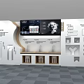 Modern Bathroom Products Display Wall With Water Fixtures And Design Elements