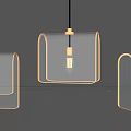 Modern Pendant Lights with Minimalist Design Metal Frame and Transparent Glass for Home Interior Decoration