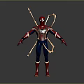 Detailed Spider Man Red And Gold Suit With Mechanical Arms Design
