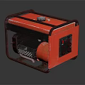 Red And Black Portable Generator With Metal Frame Control Knob And Power Sockets