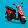 Red and Black Scooter with Stylish Body Design and Black Seat