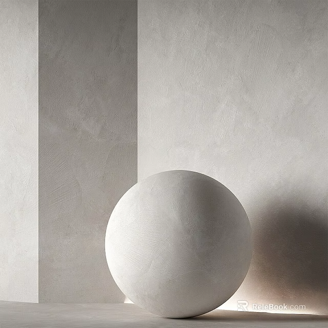 Minimalist Decor With Spherical Object Against Neutral Walls 3d model