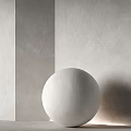 Minimalist Decor With Spherical Object Against Neutral Walls 3d model