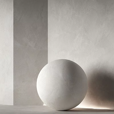 Minimalist Decor With Spherical Object Against Neutral Walls 3d model