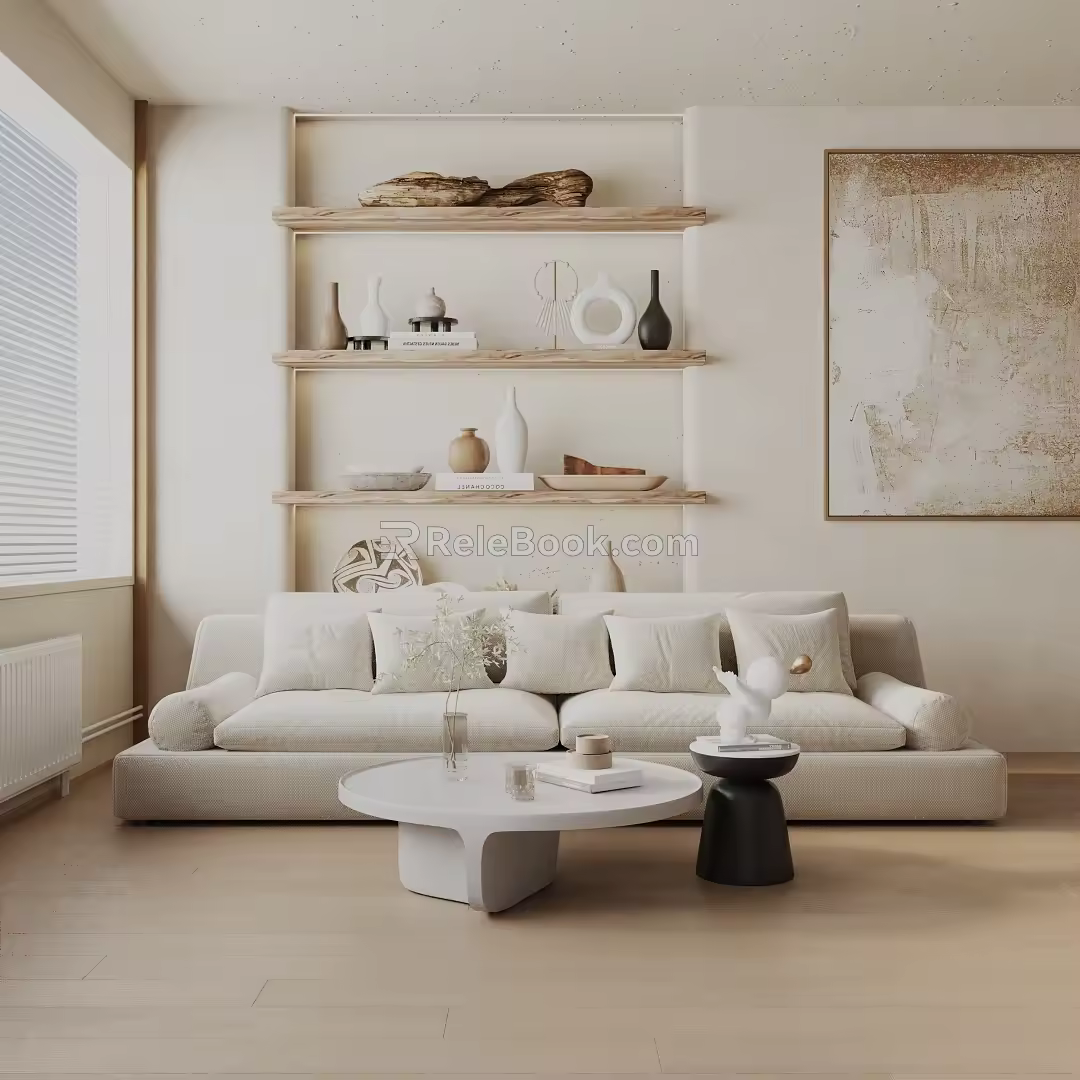 Modern three-seat sofa 3d model
