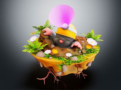 Modern Game Character Mole Cartoon Mole 3d model