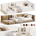 Modern Kids Bed With Soft Cushions Pillows And Multiple Color Options