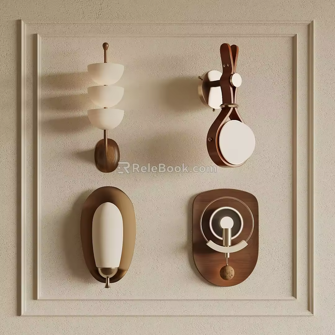 Middle style wall lamp 3d model