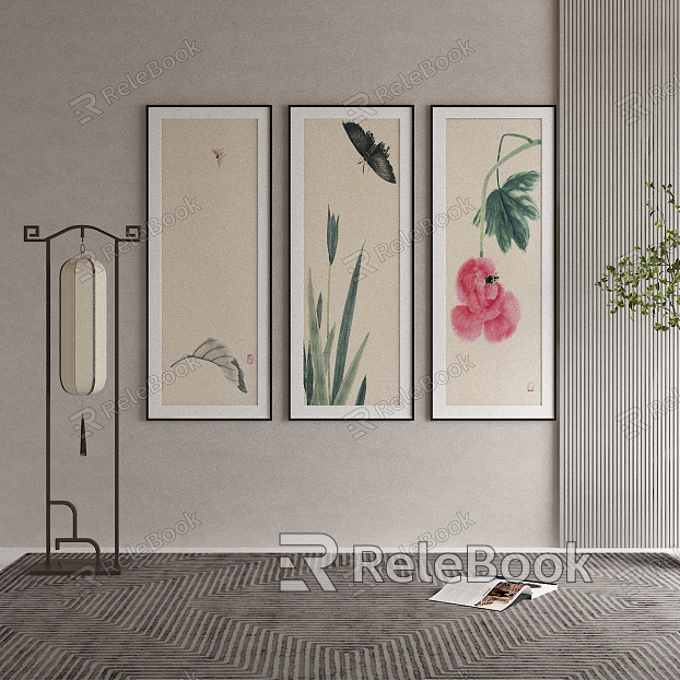 New Chinese Plant Painting Decorative Painting model