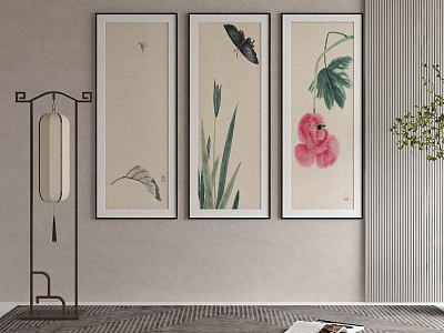 New Chinese Plant Painting Decorative Painting model