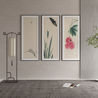 New Chinese Plant Painting Decorative Painting 3d model