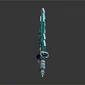 Blue Crystal Sword With Segmented Blade Modern Design And Translucent Details