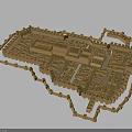 Ancient Architecture City Model With Palace Walls Street Layouts And Structures 3d model