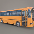 Modern Orange City Bus with Multiple Windows Sleek Doors and Exterior Design
