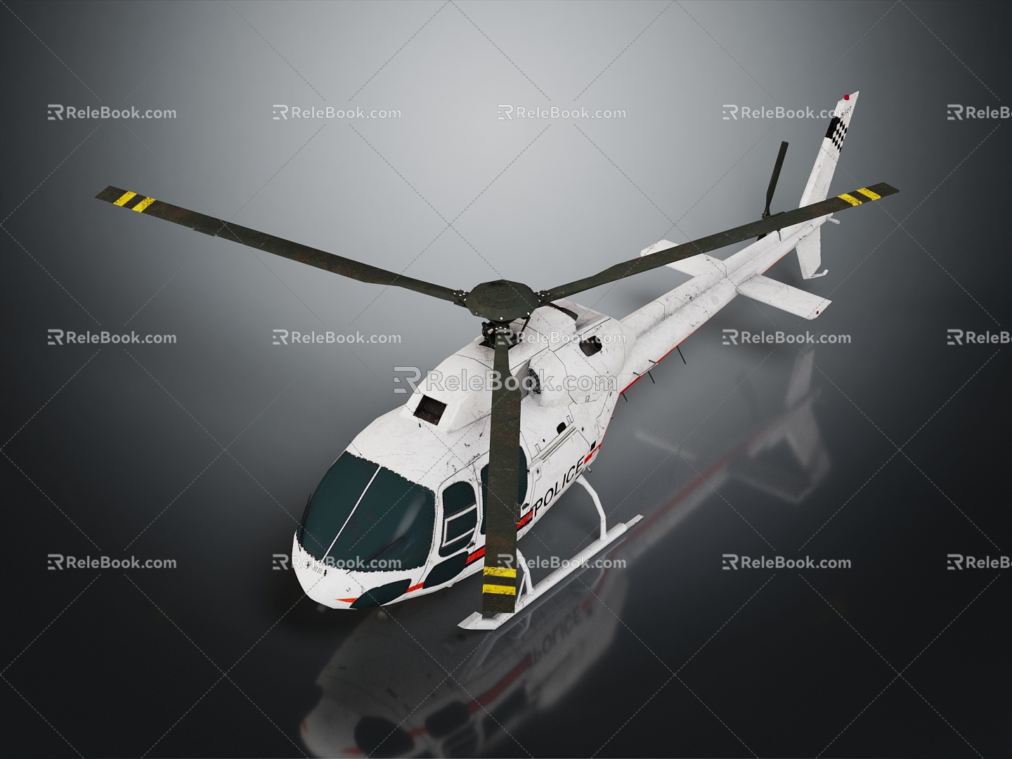 Modern Helicopter Black Hawk Combat Helicopter 3d model