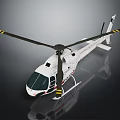 Modern Helicopter With White Body Rotor Blades And Ground Reflection Design