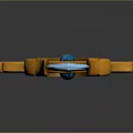 Fantasy Character's Enchanted Sword Featuring Blue Blade Golden Hilt And Decorative Gemstone