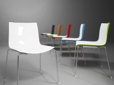 Modern Office Chairs With Multiple Colors And Sleek Metal Legs For Workspace Design 3d model