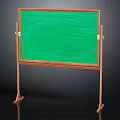 Green Blackboard Wall Hanging Accessory With Wooden Frame And Stand Support